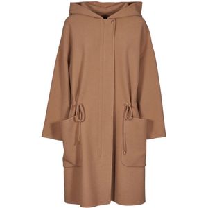 Max Mara, Dames, Mantels, Bruin, Maat: S Wol,