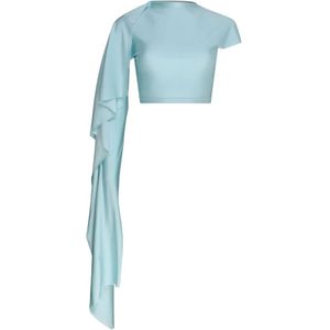 Sportmax, Dames, Blouses & Shirts, Blauw, Maat: L Katoen,