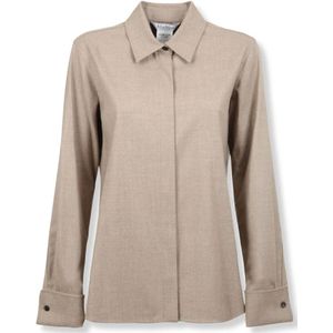 Max Mara, Dames, Blouses & Shirts, Bruin, Maat: S