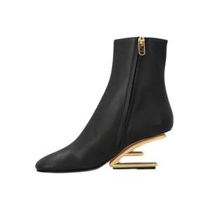 Fendi Leather boots , Black , Dames , Maat: 36 1/2 EU