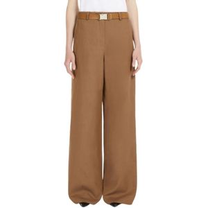 Max Mara, Dames, Broeken, Bruin, Maat: XS Katoen,