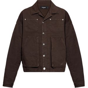 Dsquared2, Heren, Jassen, Bruin, Maat: S Denim,