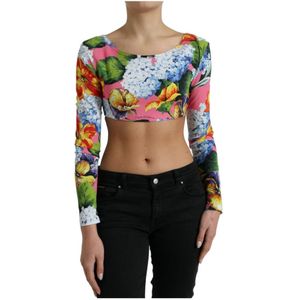 Dolce & Gabbana, Dames, Tops, Veelkleurig, Maat: XS Zijde,