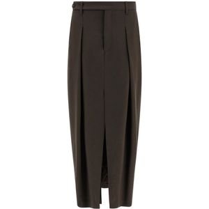 Brunello Cucinelli, Dames, Rokken, Bruin, Maat: S Wol,