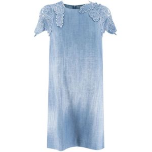 Ermanno Scervino, Dames, Jurken, Blauw, Maat: M Denim,