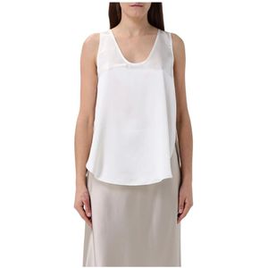 Max Mara, Dames, Tops, Wit, Maat: S Zijde,