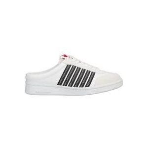 Dsquared2 Leren Open Achter Sneakers Mannen , White , Heren , Maat: 41 EU