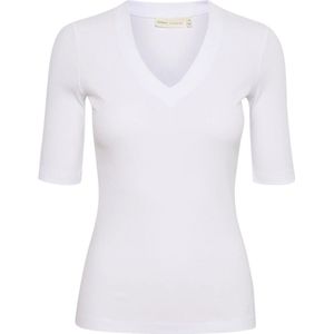 In Wear - Klassiek Geribbeld T-shirt - Wit - Polyester/Katoen/Elastaan