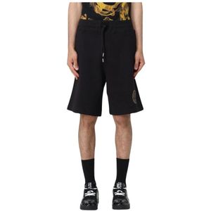 Versace Jeans Couture, Heren, Korte broeken, Zwart, Maat: 2XL Katoen,
