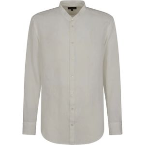 Emporio Armani, Heren, Overhemden, Wit, Maat: L Linnen,