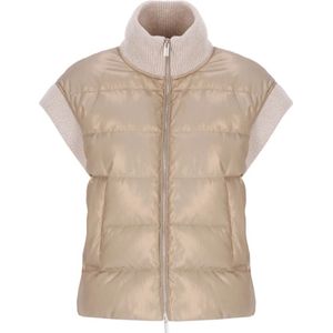 Peserico, Dames, Jassen, Beige, Maat: S Leer,