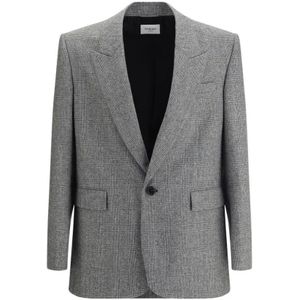Saint Laurent, Heren, Jassen, Grijs, Maat: L Wol,