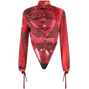 Roberto Cavalli, Dames, Tops, Rood, Maat: 2XS Zijde,