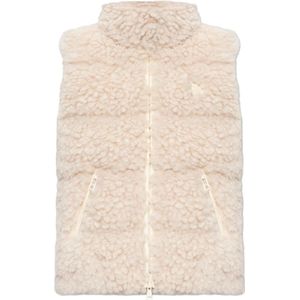 Moncler Faux fur vest , Beige , Dames , Maat: XS