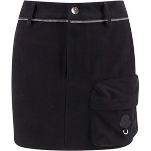 Moncler Katoenen rok met metalen detail , Black , Dames , Maat: S