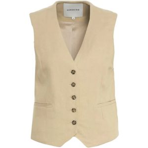 Birgitte Herskind, Dames, Jassen, Beige, Maat: L Linnen,