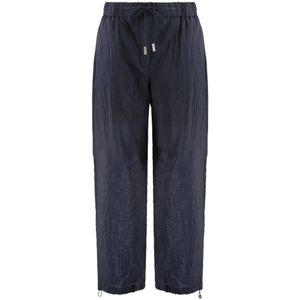 Peserico, Dames, Broeken, Blauw, Maat: S Nylon,