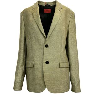 Hugo, Heren, Jassen, Groen, Maat: L Linnen,