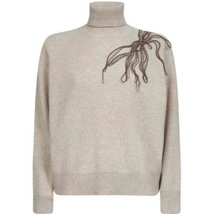 Brunello Cucinelli, Dames, Truien, Beige, Maat: L Kasjmier,