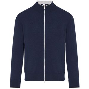 Eleventy, Heren, Sweatshirts & Hoodies, Blauw, Maat: 2XL Kasjmier,