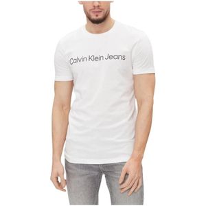Calvin Klein Jeans, Heren, Tops, Wit, Maat: XL Katoen,