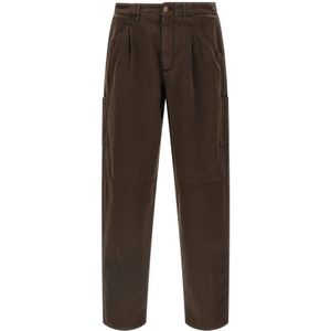 Brunello Cucinelli, Heren, Broeken, Bruin, Maat: 2XL Katoen,