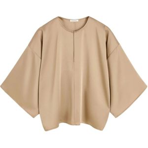 By Malene Birger, Dames, Blouses & Shirts, Beige, Maat: L Satijn,