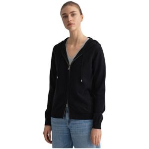 Gant, Dames, Sweatshirts & Hoodies, Zwart, Maat: M Wol,