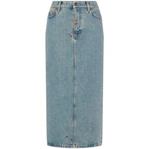 Moschino, Dames, Rokken, Blauw, Maat: XS Katoen,