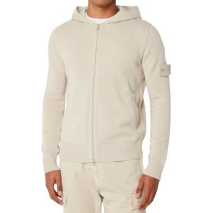 Stone Island, Heren, Sweatshirts & Hoodies, Beige, Maat: XL Wol,