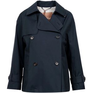 Max Mara, Dames, Mantels, Blauw, Maat: L Katoen,