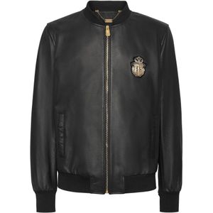 Billionaire, Heren, Jassen, Zwart, Maat: L Leer,