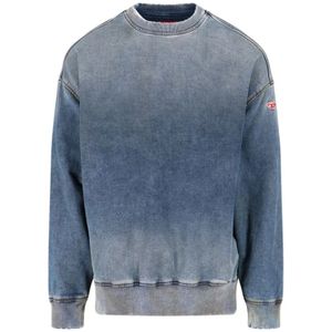 Diesel, Heren, Sweatshirts & Hoodies, Blauw, Maat: L Katoen,