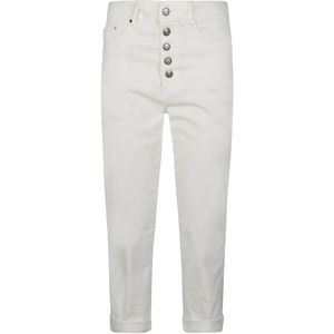 Dondup, Dames, Broeken, Wit, Maat: W25 Velours,