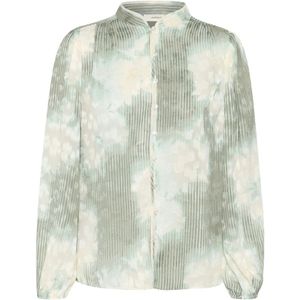 In Wear - Illumineerende Bloemen Blouse - Groen - Multicolor - Lange Mouwen