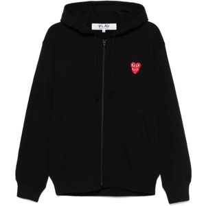 Comme des Garçons Play, Heren, Sweatshirts & Hoodies, Zwart, Maat: XL Katoen,