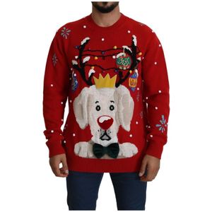 Dolce & Gabbana, Heren, Truien, Rood, Maat: XS Kasjmier,