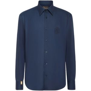 Billionaire, Heren, Overhemden, Blauw, Maat: L Katoen,