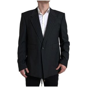 Dolce & Gabbana, Heren, Jassen, Zwart, Maat: 4XL Wol,