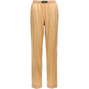 Tom Ford, Dames, Broeken, Beige, Maat: L Zijde,