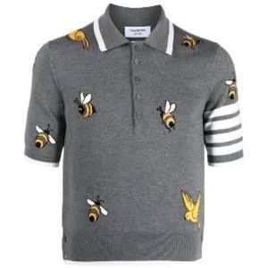 Thom Browne, Heren, Tops, Grijs, Maat: M Katoen,