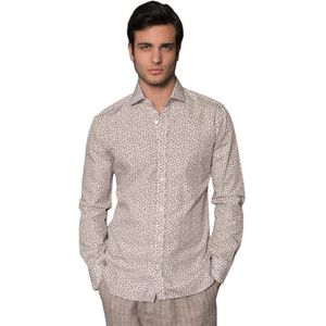 Barba, Heren, Overhemden, Beige, Maat: L