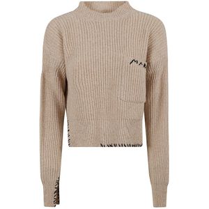 Marni, Dames, Truien, Bruin, Maat: 2XS Wol,