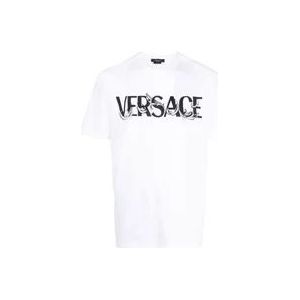 Versace Katoenen T-shirts en Polos , White , Heren , Maat: M