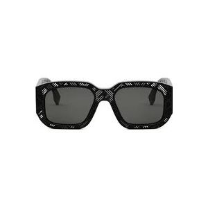 Fendi Zwarte zonnebril dames accessoires Aw23 , Black , Dames , Maat: 52 MM