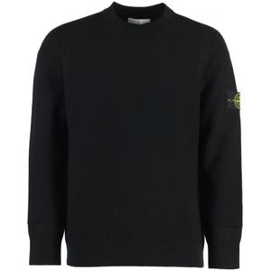 Stone Island, Heren, Truien, Zwart, Maat: M Wol,