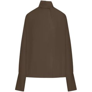 Tom Ford, Dames, Blouses & Shirts, Bruin, Maat: 2XS