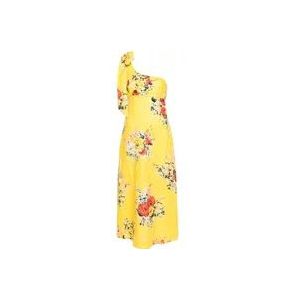 Zimmermann Gele Bloemenprint One-Shoulder Jurk , Yellow , Dames , Maat: XS