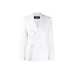 Dsquared2 Witte Blazer - Sportieve Elegantie , White , Dames , Maat: S