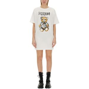 Moschino, Dames, Jurken, Wit, Maat: XS Katoen,